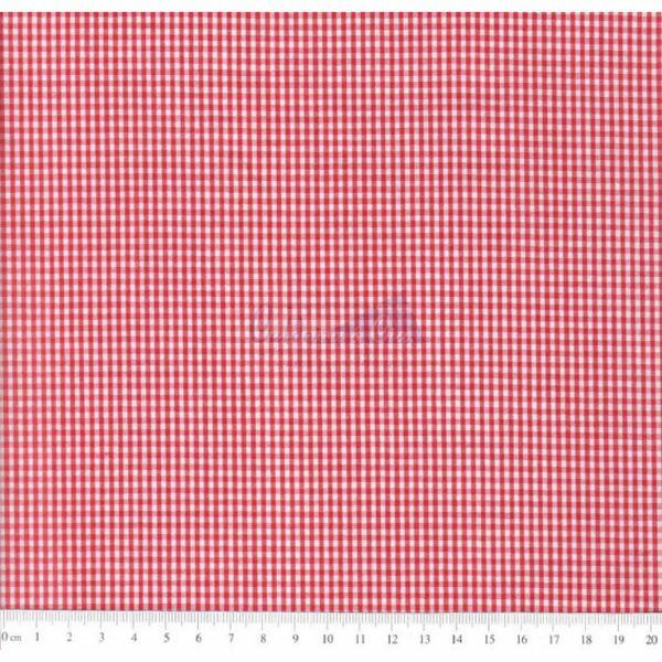  Tecido Tricoline Xadrez Miúdo Vermelho 