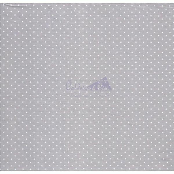 Tecido Tricoline Poá Branco Fundo Cinza 