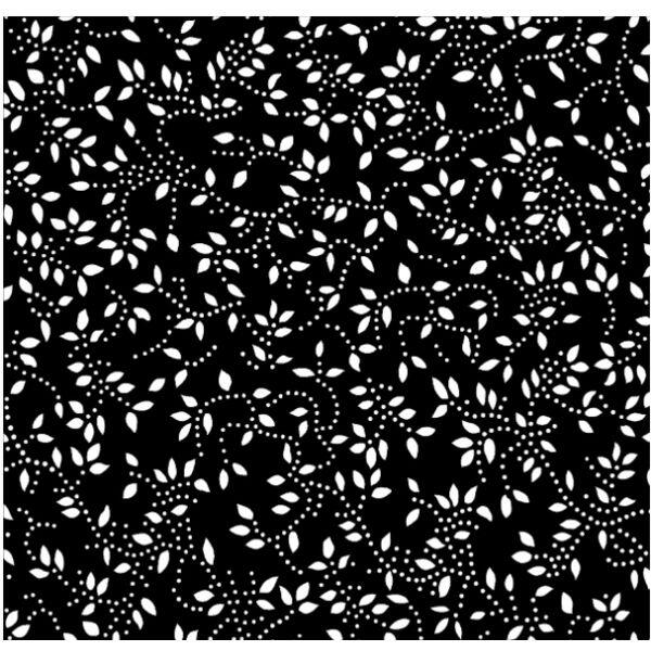 Tecido Florais Mini Ramos Preto