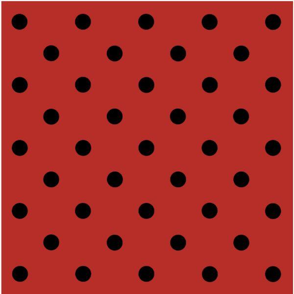Tecido Tricoline Poá Médio Preto Fundo Vermelho 