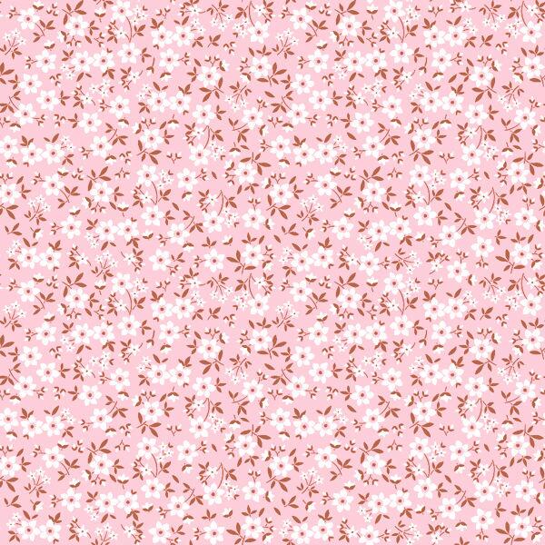 Tecido Tricoline Floral Branco Fundo Rosa Bebe Tricolandia Tecido Tricoline Floral Branco Fundo Rosa Bebe Tricolandia