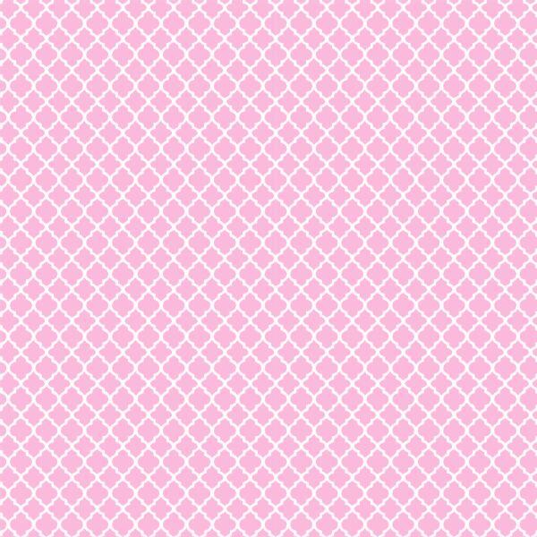 Tecido Tricoline Mini Vitral Fundo Rosa Bebe Tricolandia