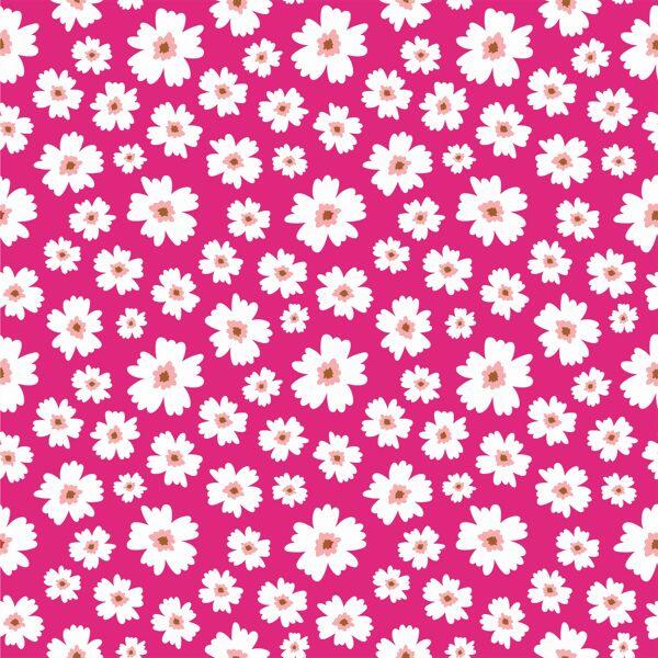 Tecido Tricoline Flores Fundo Pink