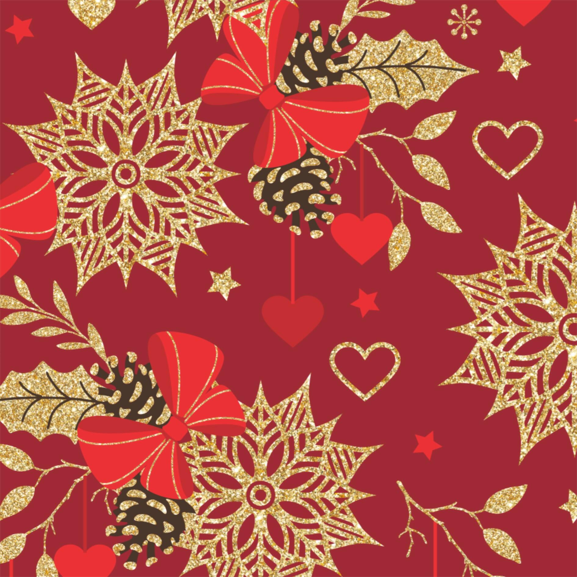 Tecido Tricoline Natal - Frases de Natal - Vermelho