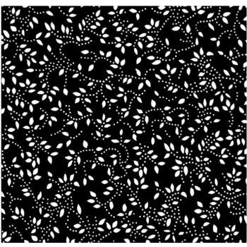Tecido Florais Mini Ramos Preto