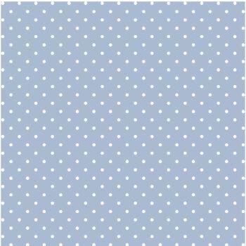 Tecido Tricoline Micro Poá Branco Fundo Azul 