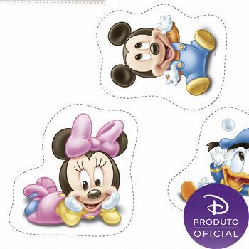 Tecido Tricoline Digital Painel de Naninhas Almofadas Mickey e Minnie Baby 